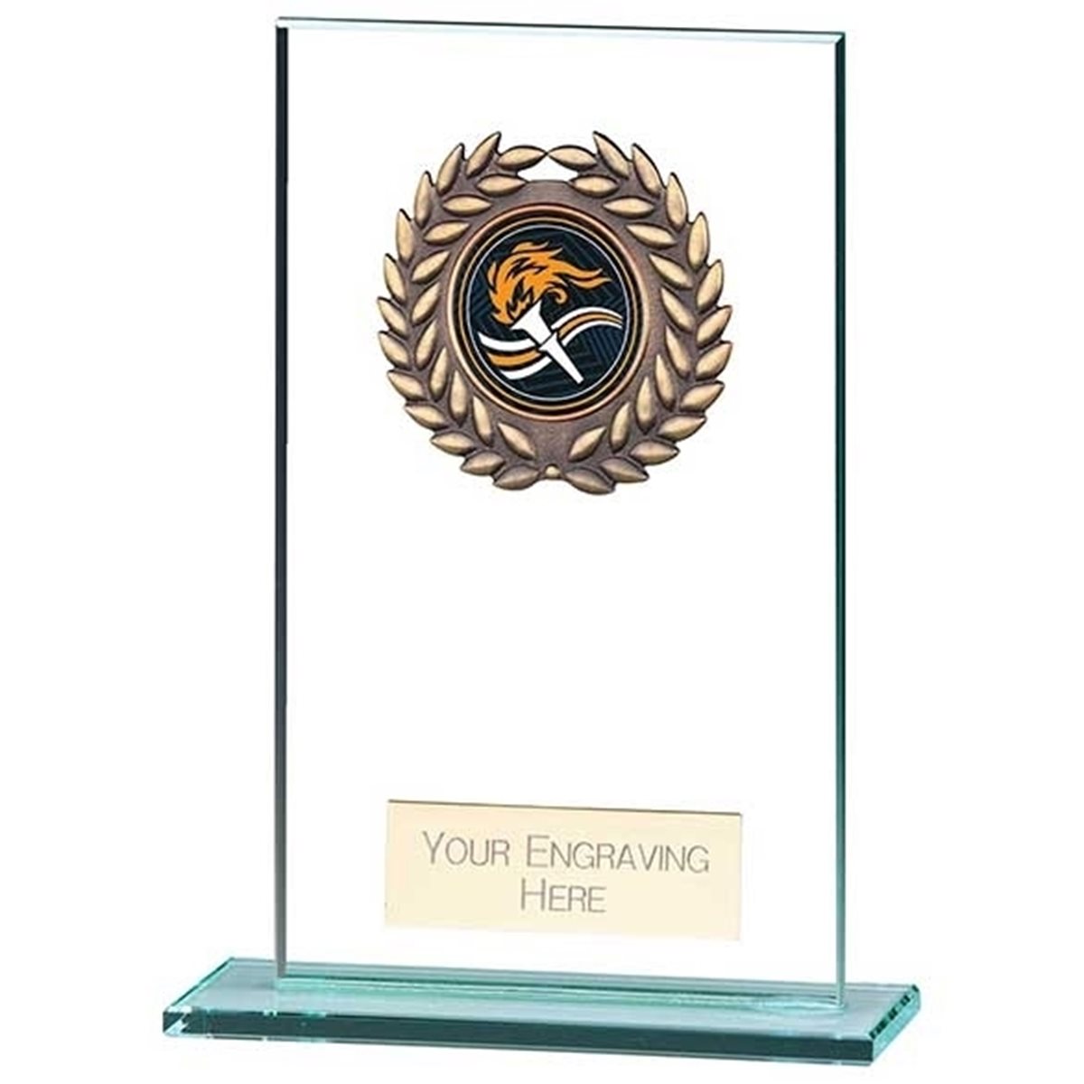 Economy Glass Award with Gold Wreath CR22536