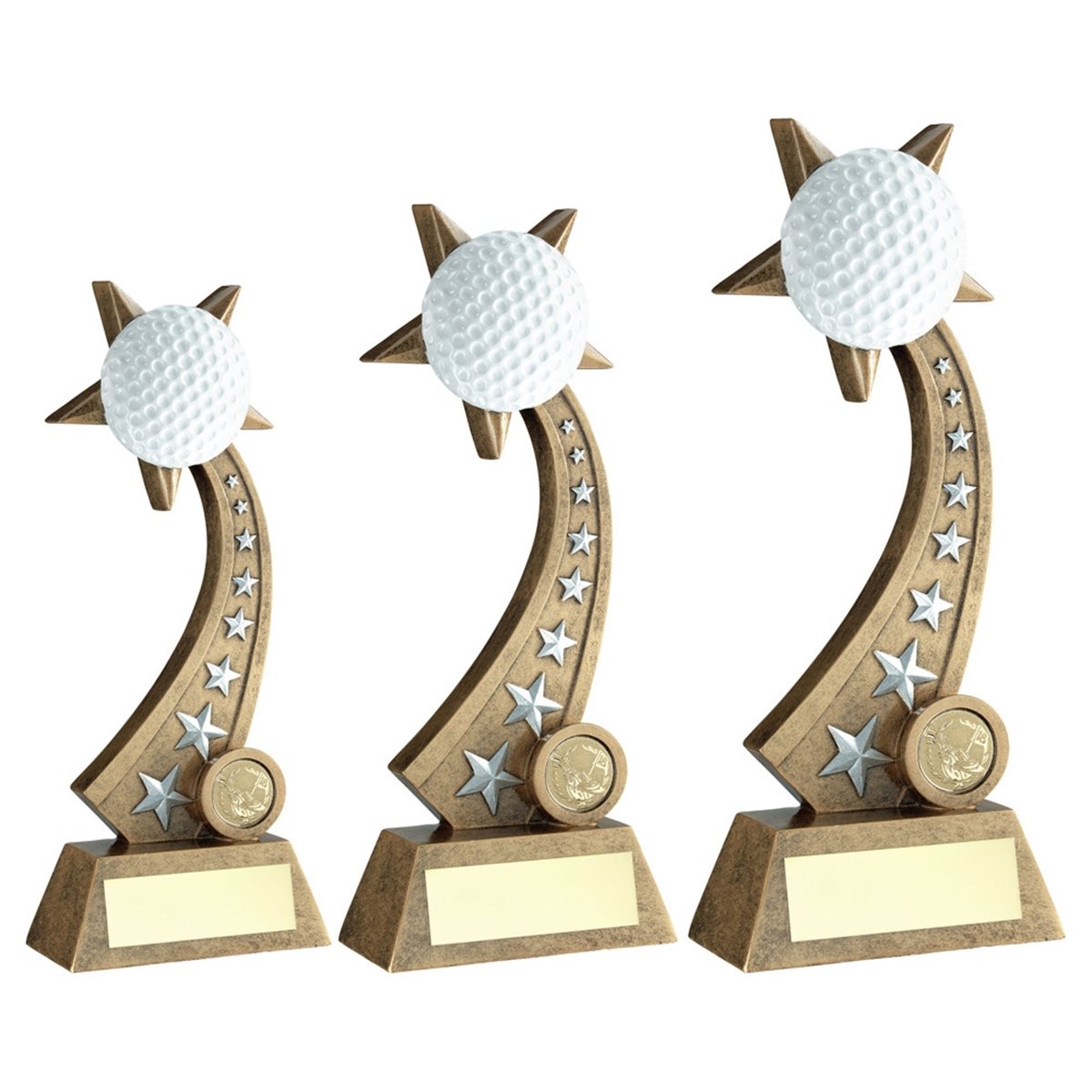 White Golf Ball On Star Trail Award JR2-RF302