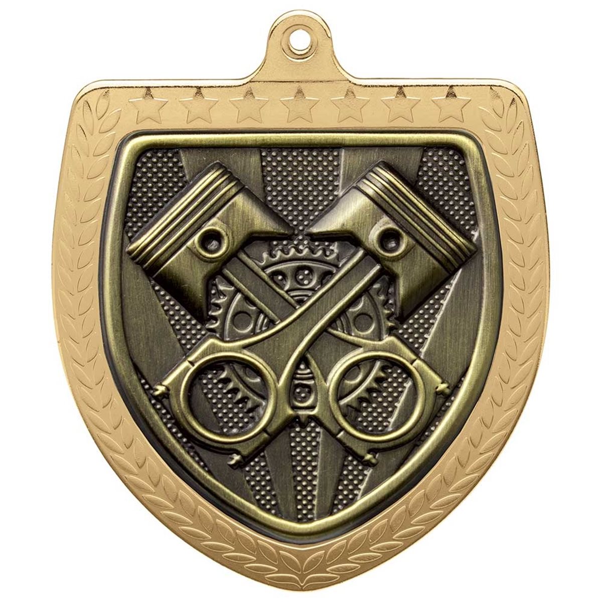 Motorsport 75mm Cobra Shield Medal in Gold, Silver & Bronze MM24224