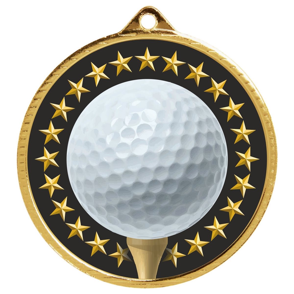 Golf Medal 50mm in Gold, Silver & Bronze MD211