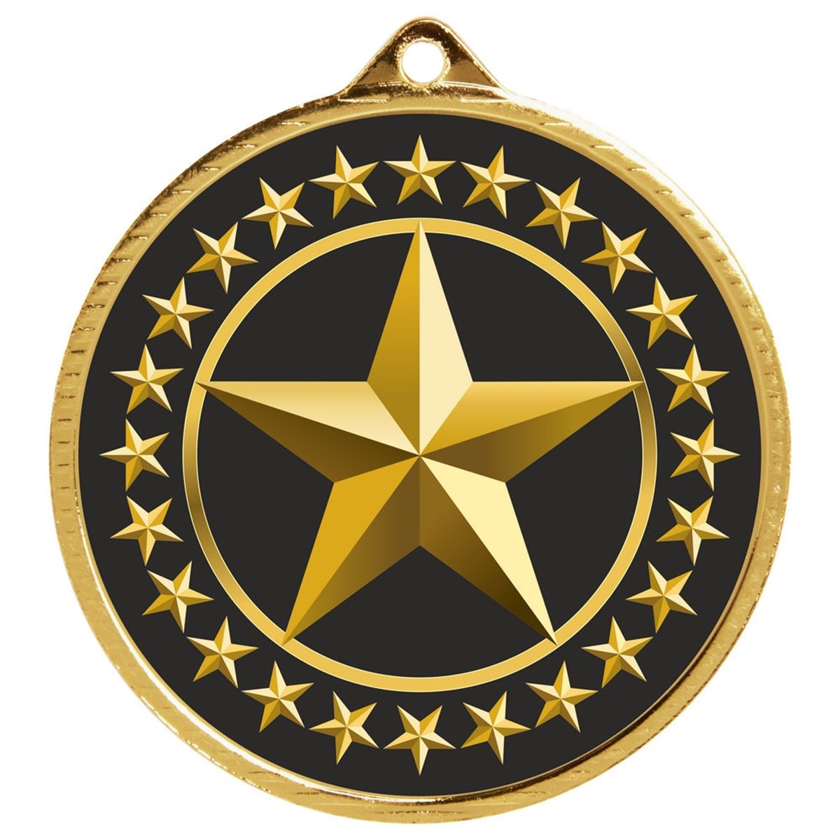 Star Medal 50mm in Gold, Silver & Bronze MD216