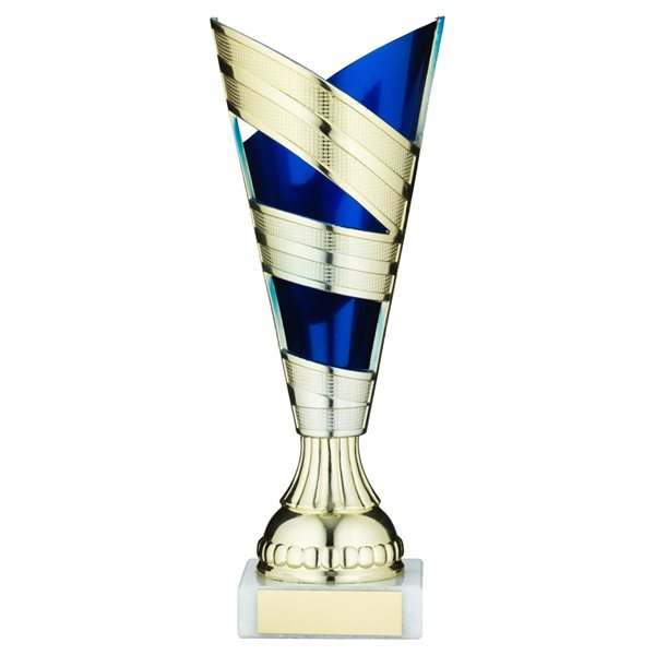 Blue and Gold Trophy on Marble Base - AC05