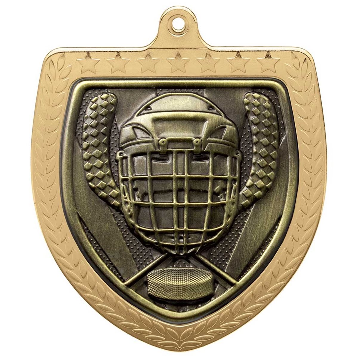 Ice Hockey 75mm Cobra Shield Medal in Gold, Silver & Bronze MM24217
