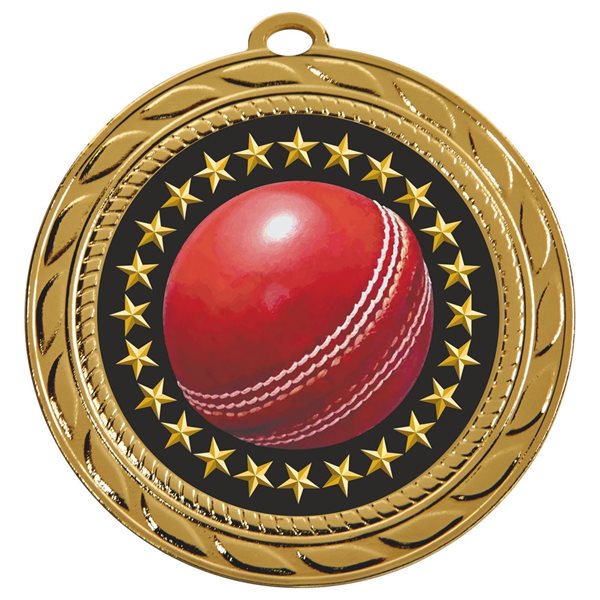 Cricket Medal 70mm in Gold, Silver & Bronze MD228