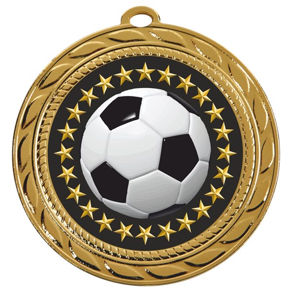 Football Medal 70mm in Gold, Silver & Bronze MD229