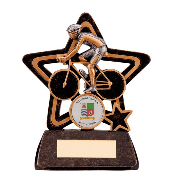 Gold Resin Star Cycling Trophy RF1164