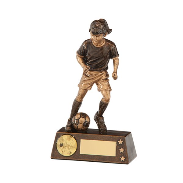 Protege Girl Football Trophy Gold Resin RF17021