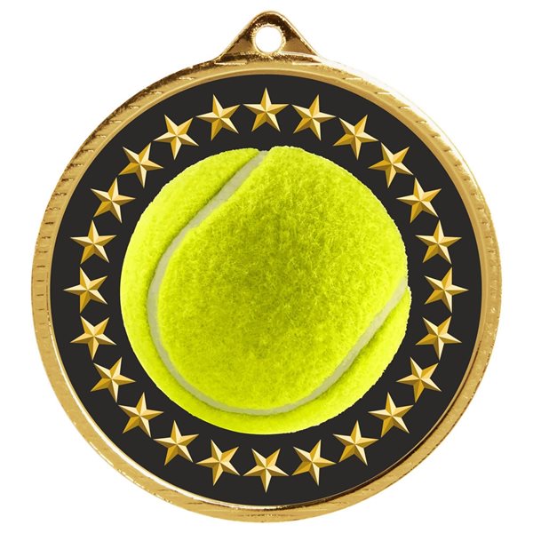Tennis Medal 50mm in Gold, Silver & Bronze MD218