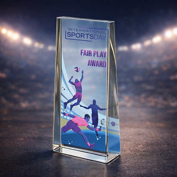 Colour Printed Sloped Glass Block Award W371-373