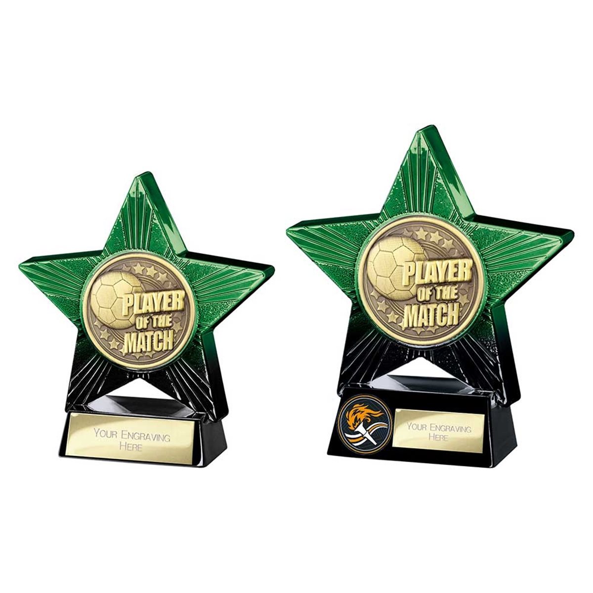 Superstar Green & Black Player of the Match Football Trophy PQ25055