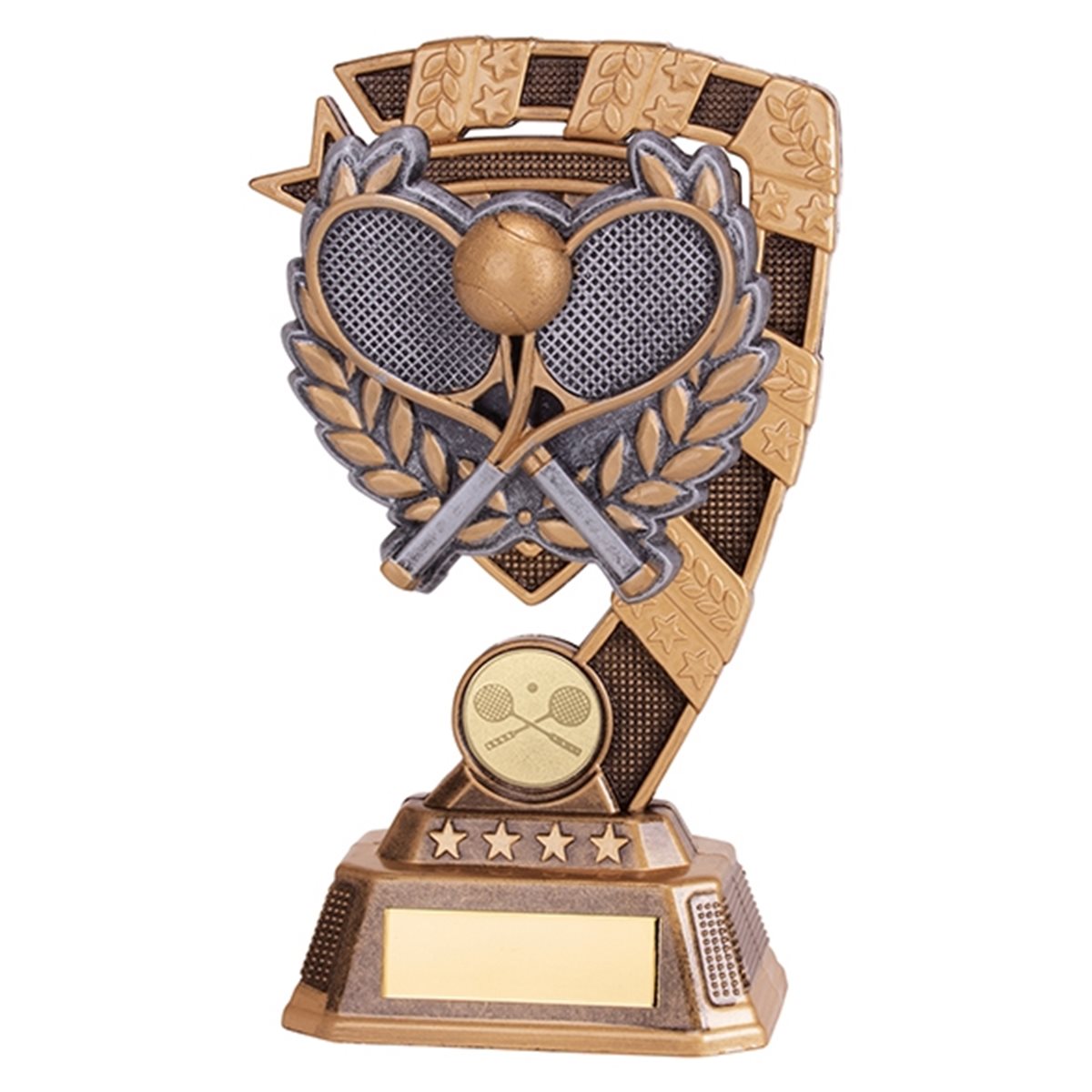 Gold and Silver Resin Tennis Trophy RF19191