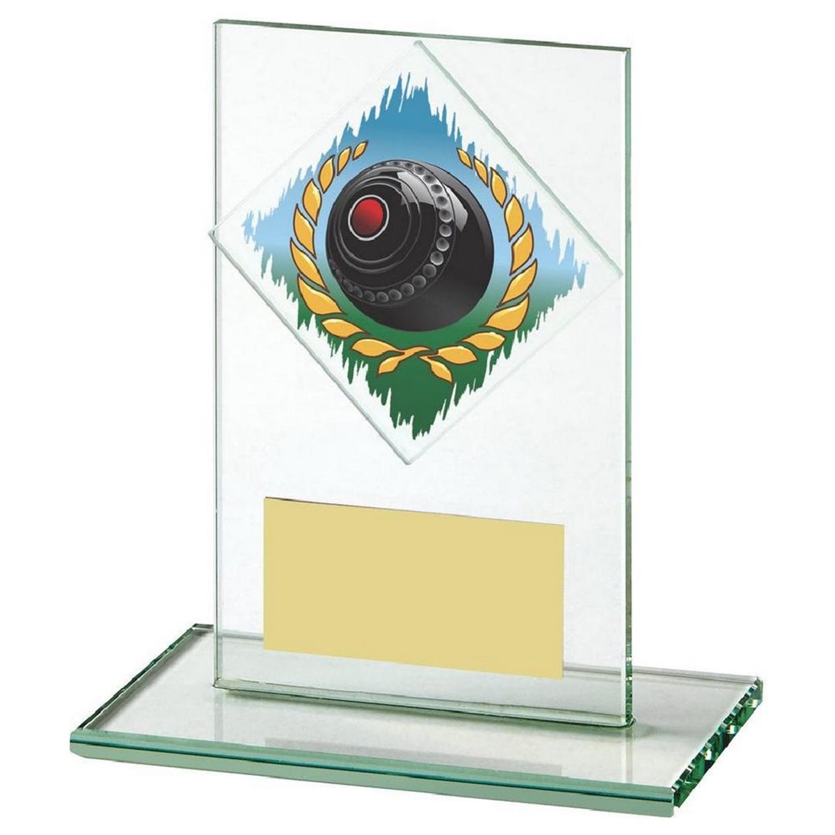 Lawn Bowls Jade Glass Award 418