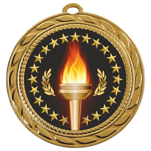 Victory Torch Medal 70mm in Gold, Silver & Bronze MD240