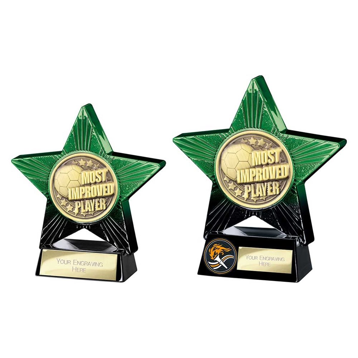 Superstar Green & Black Most Improved Player Football Trophy PQ25053