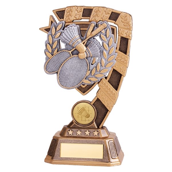Gold and Silver Resin Badminton Trophy RF19055