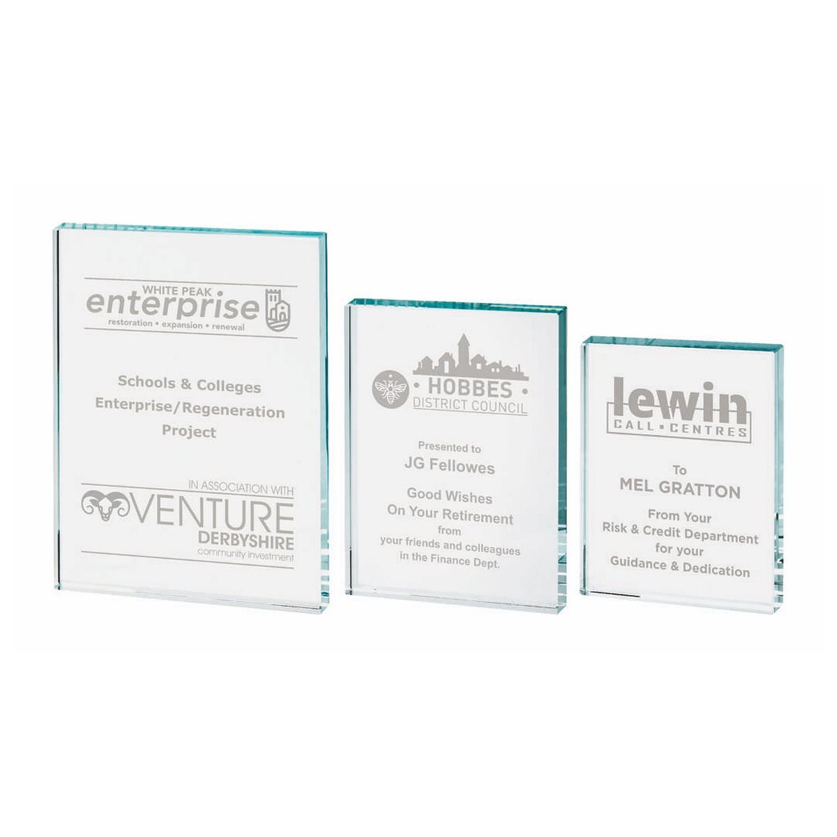 20mm thk Glass Block Award - T.1161