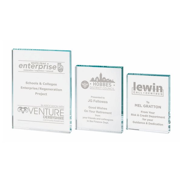 20mm thk Glass Block Award - T.1161