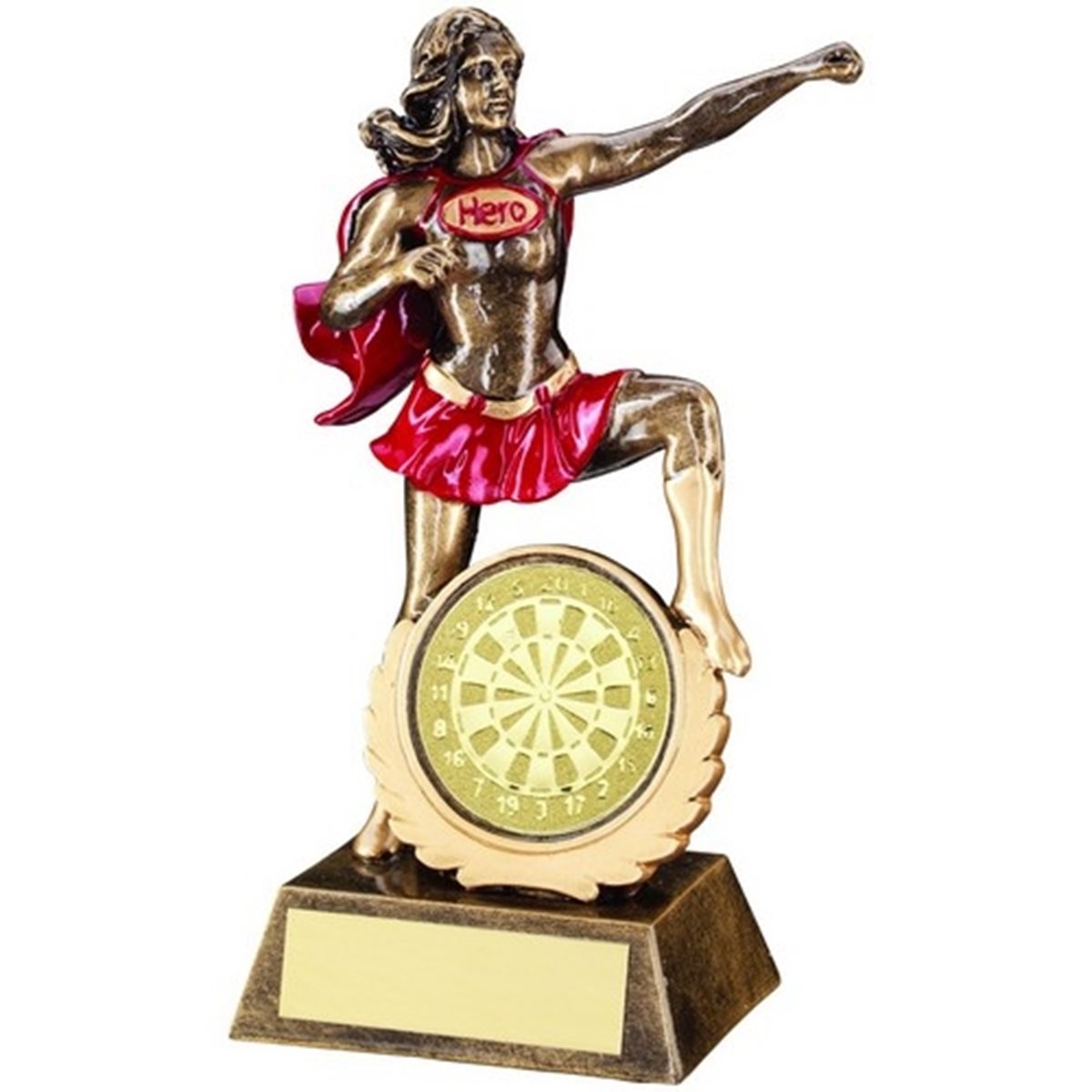 Female Hero Resin Award with Darts Insert JR3-RF548