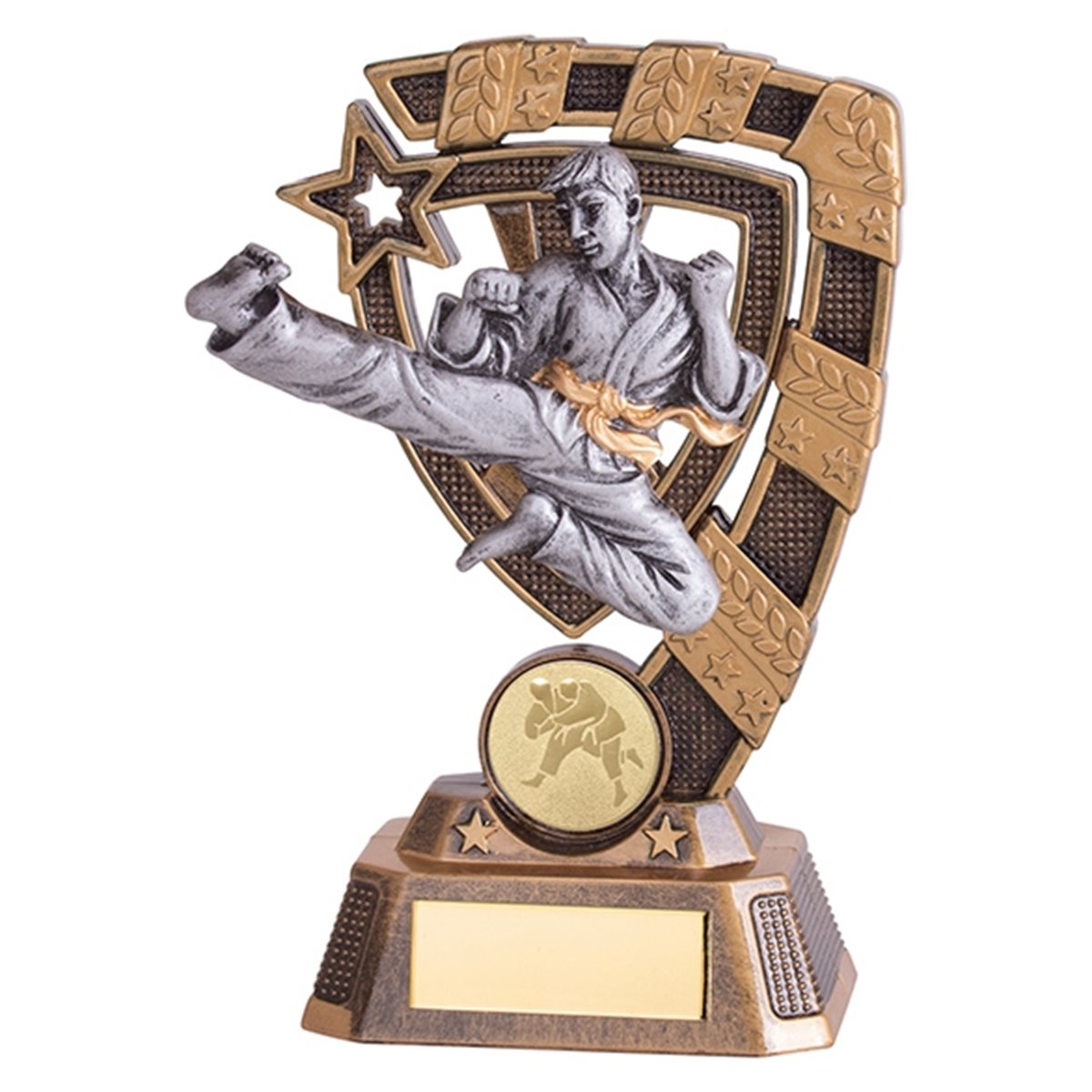 Gold and Silver Resin Karate Trophy RF18149