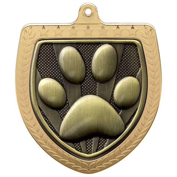 Dog Obedience 75mm Cobra Shield Medal in Gold, Silver & Bronze MM24223