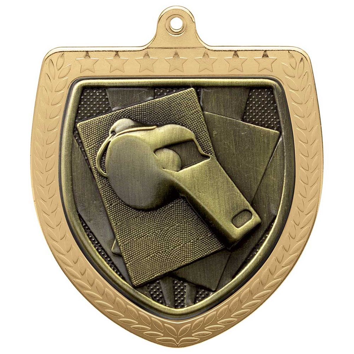 Referee 75mm Cobra Shield Medal in Gold, Silver & Bronze MM24208