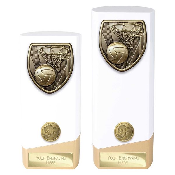 White and Gold Prime Heavyweight Netball Award PW25137