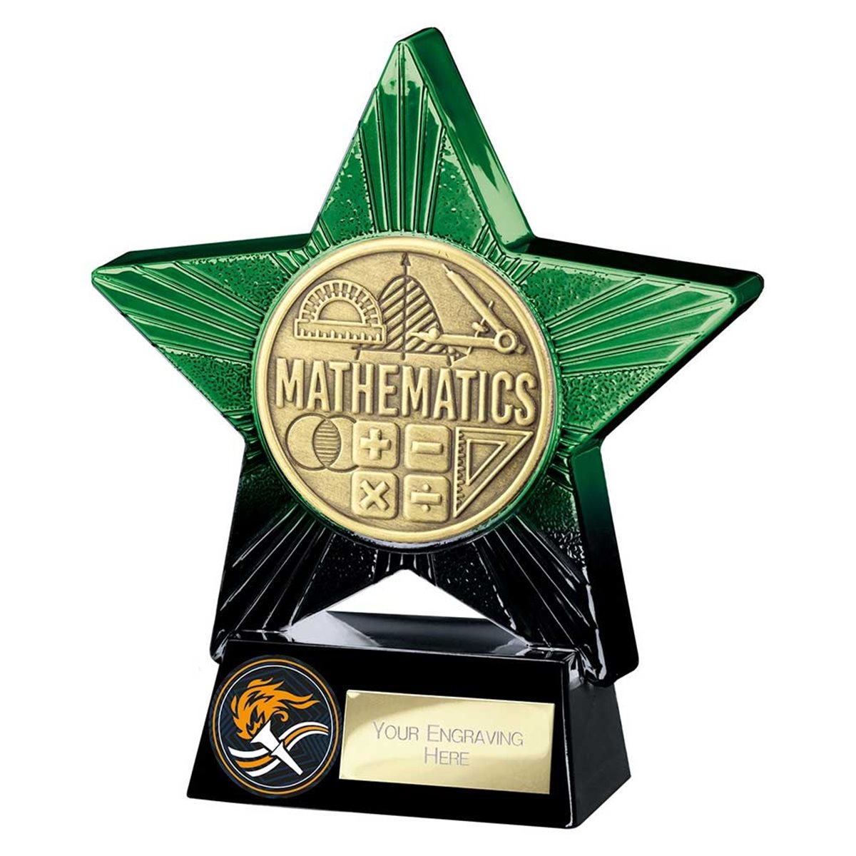 Maths Superstar Green & Black Trophy PQ25172