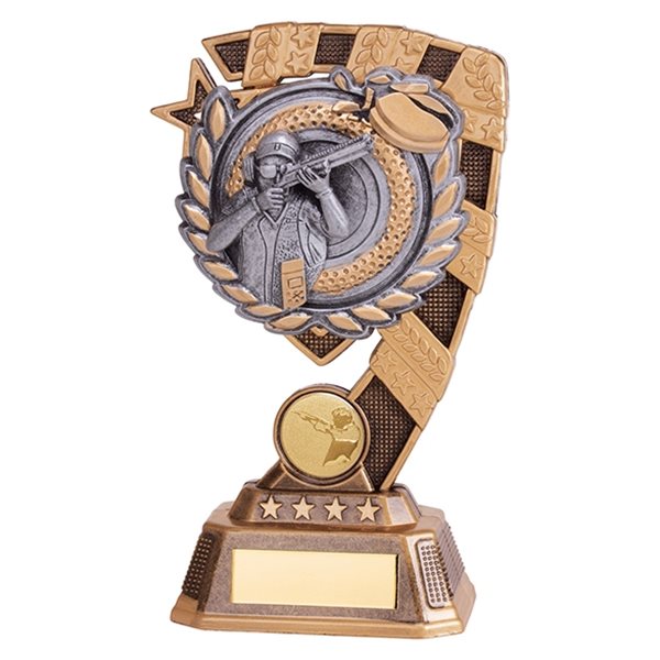 Gold and Silver Resin Clay Shooting Trophy RF19188