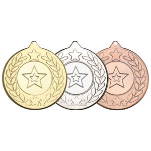 50mm Star Medal M18 in Gold, Silver and Bronze