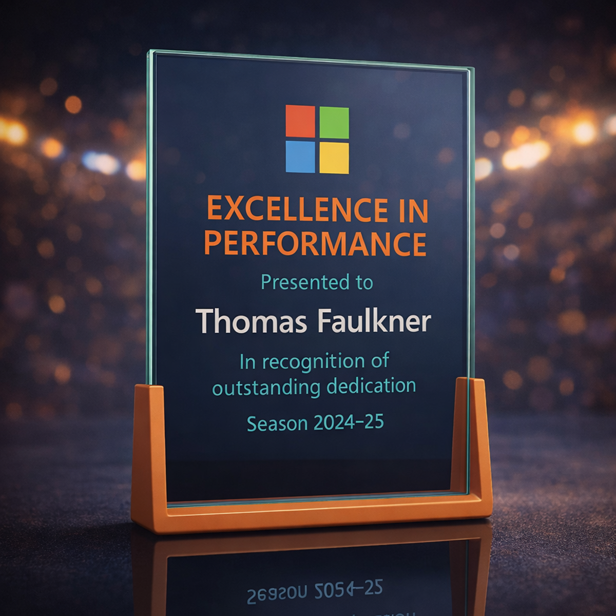 Glass Award with stand (8mm Thick) W580