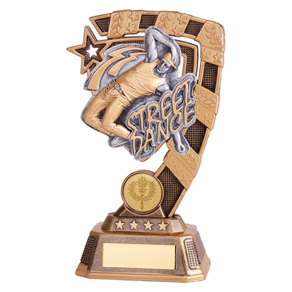 Gold and Silver Resin Male Street Dance Trophy RF19061