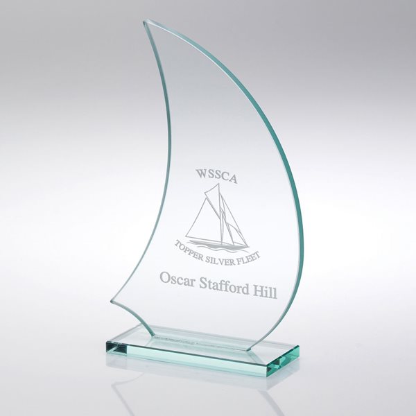 Jade Glass Sail Award - 6mm Thick (TP13)