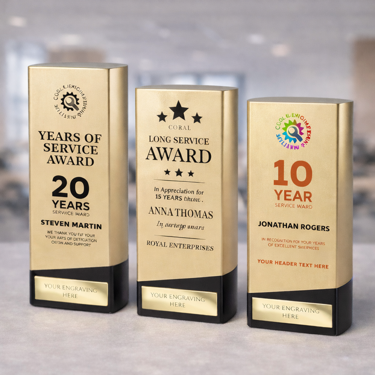 Custom Gold/Black Block Award PA25004