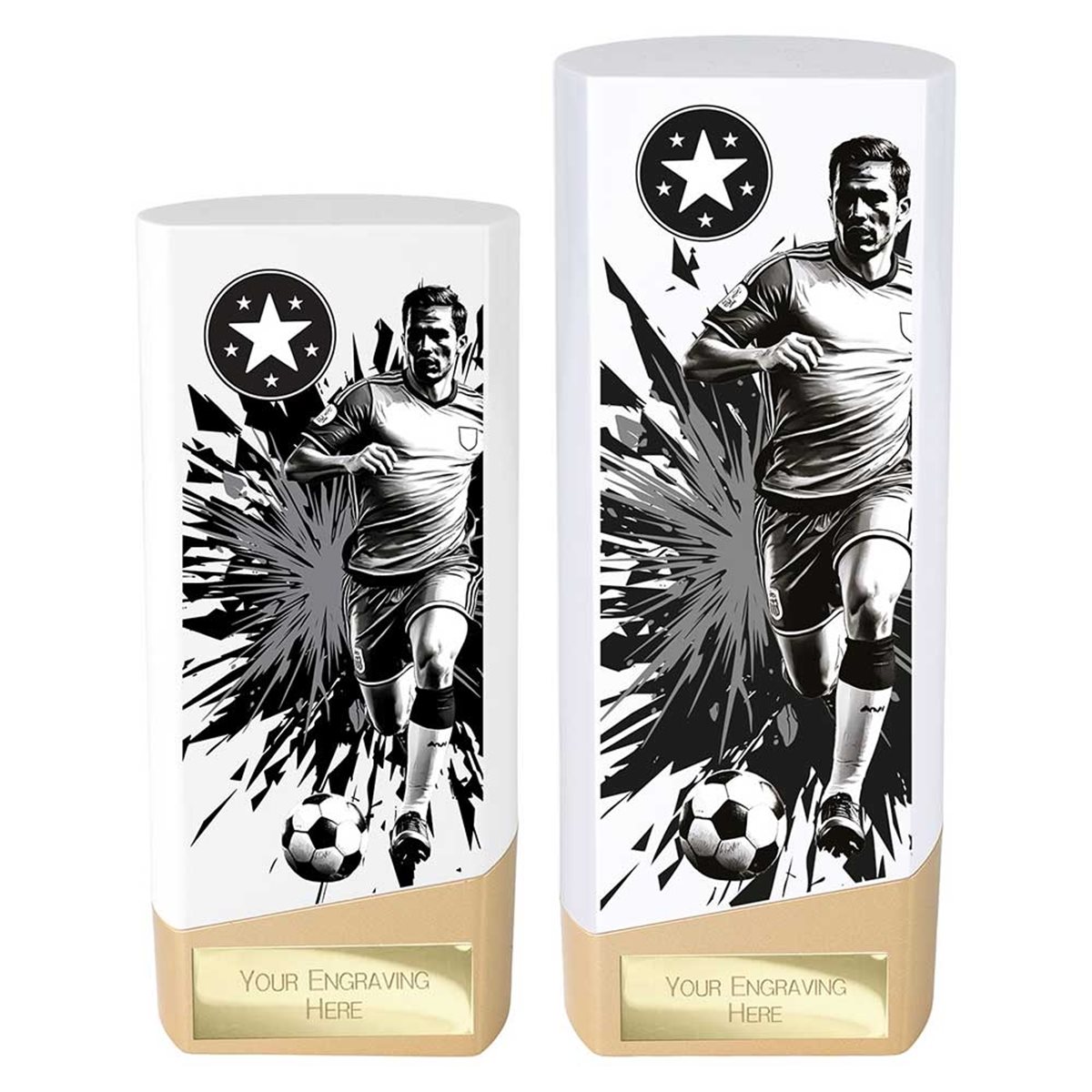 White and Gold Prime Heavyweight Male Football Award PW26106