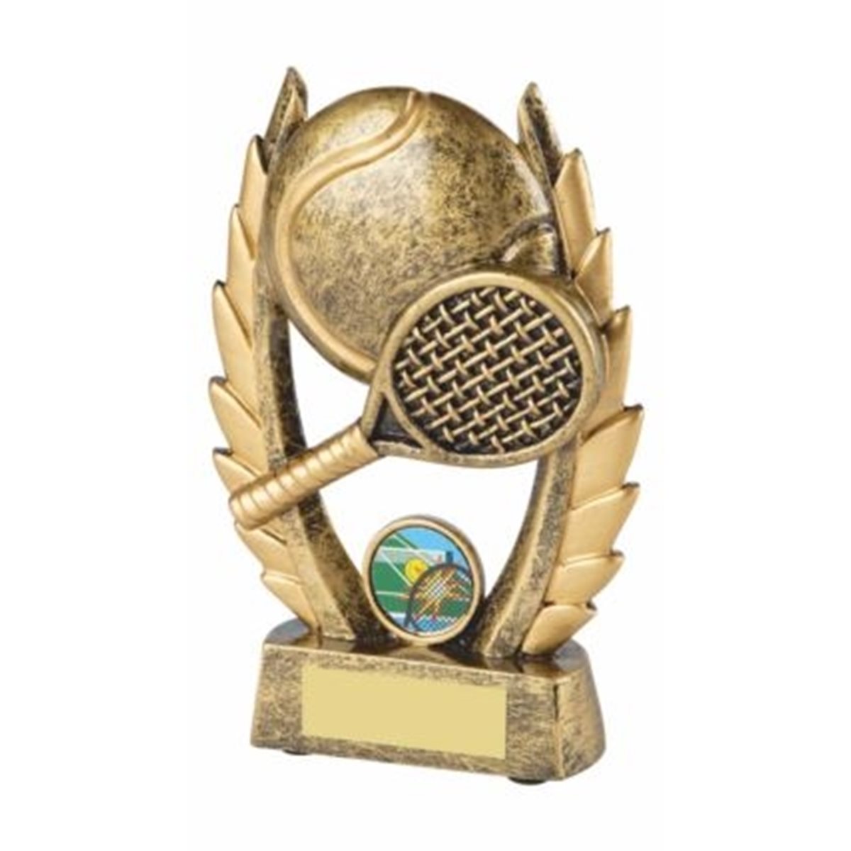 Resin Tennis Racket/Ball Trophy
