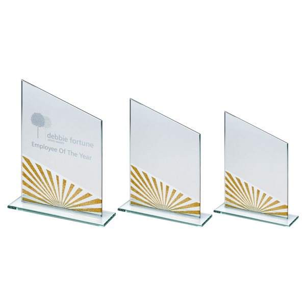 Jade Glass Gold Glitter Award SG5