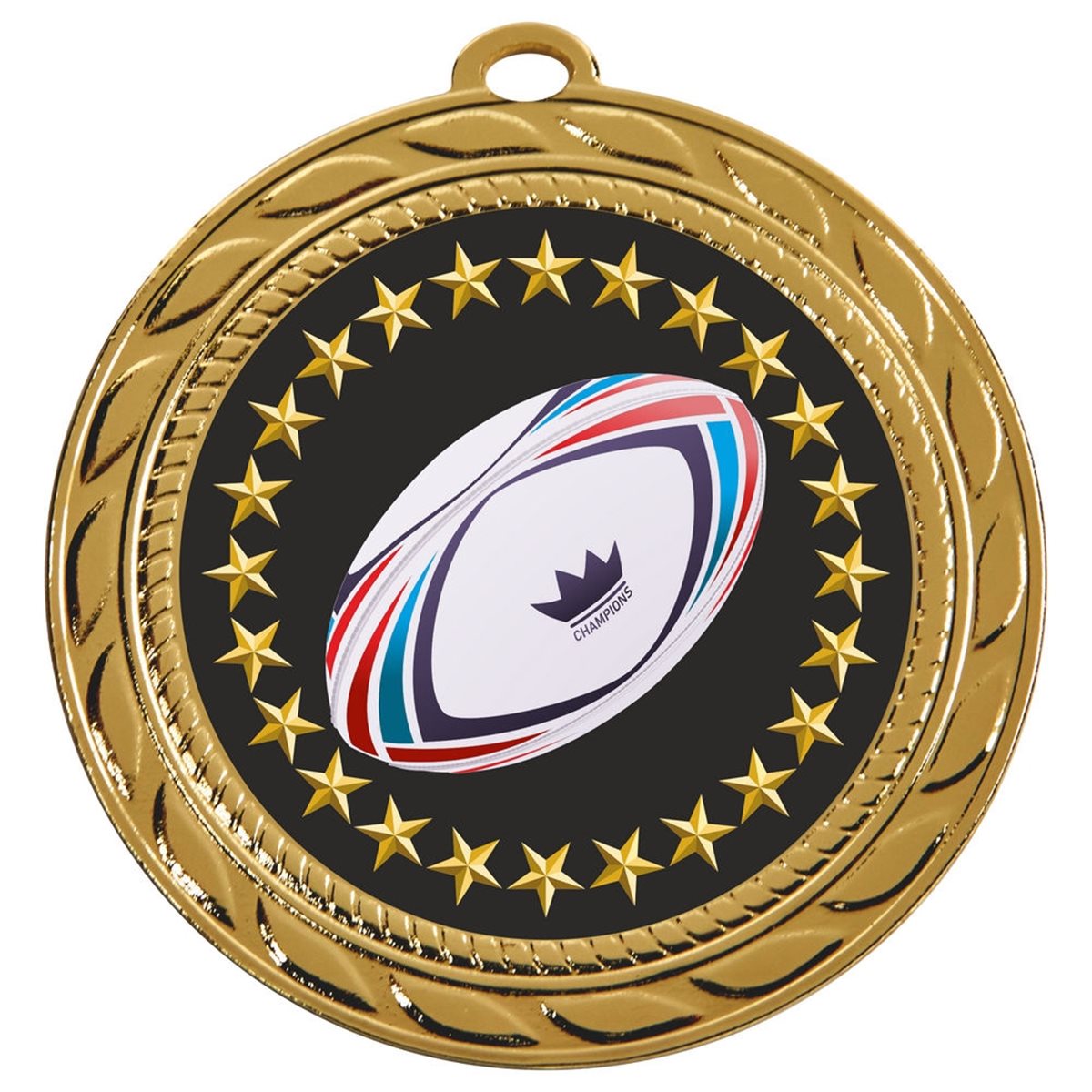 Rugby Medal 70mm in Gold, Silver & Bronze MD234