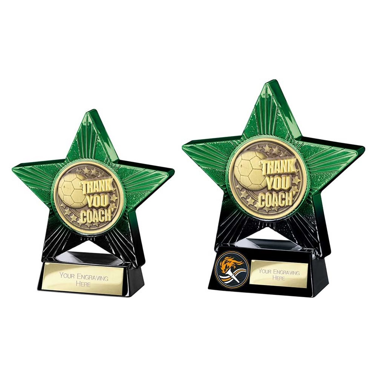 Superstar Green & Black Thank You Coach Football Trophy PQ25059