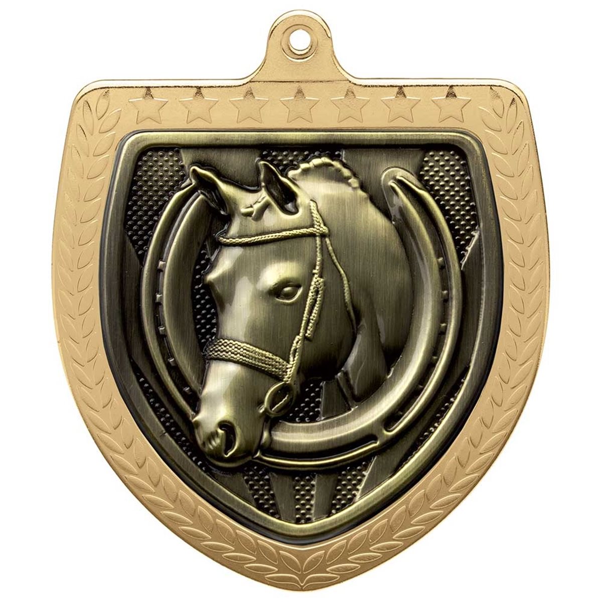 Equestrian 75mm Cobra Shield Medal in Gold, Silver & Bronze MM24220