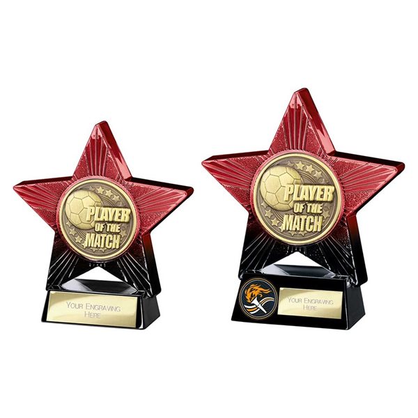 Superstar Red & Black Player of the Match Football Trophy PX25055