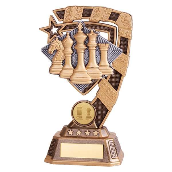 Gold and Silver Resin Chess Trophy RF19057