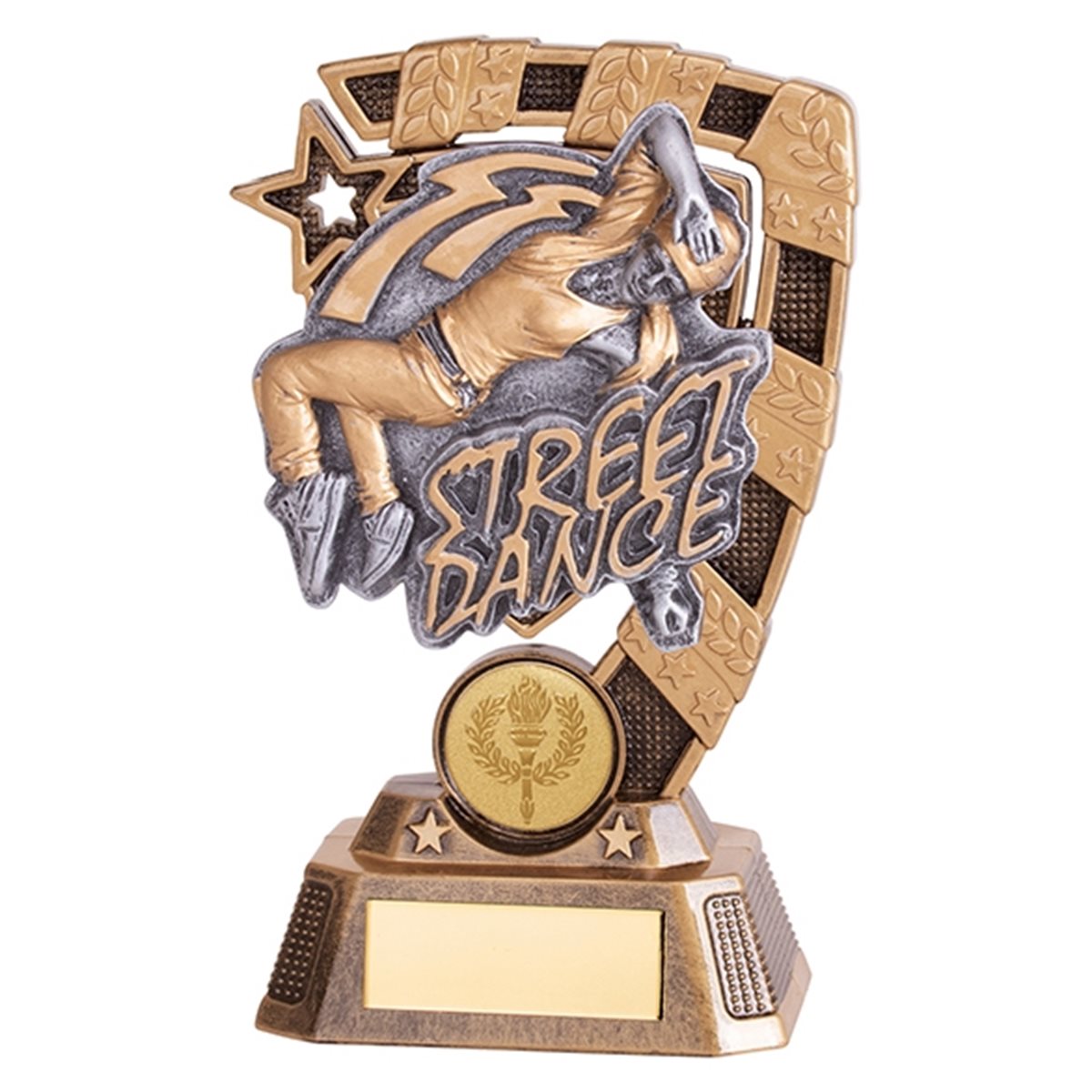 Gold and Silver Resin Female Street Dance Trophy RF19060