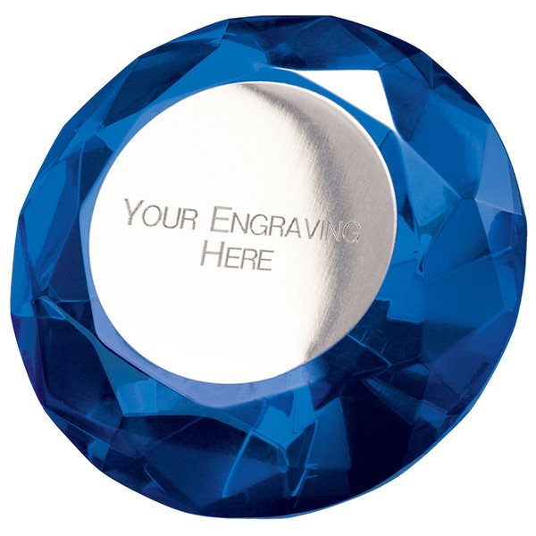 Diamond Impulse Blue Crystal Glass Award CR22554