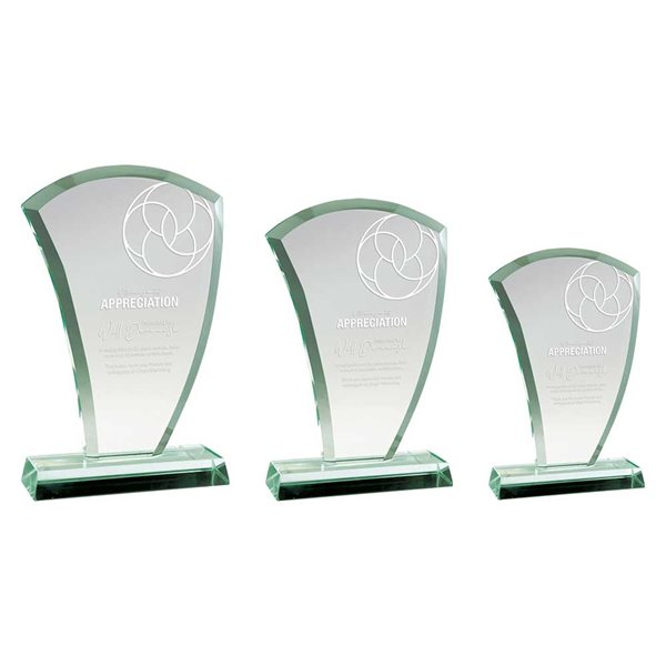 Wave Jade Glass Award 19mm thick