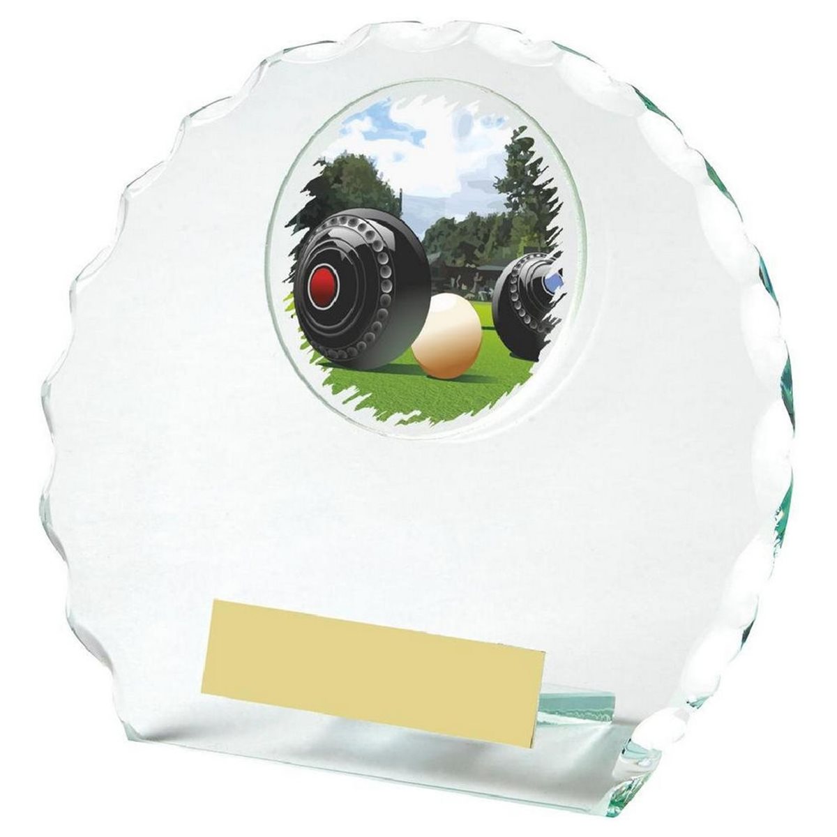 Lawn Bowls Jade Glass Award 1088