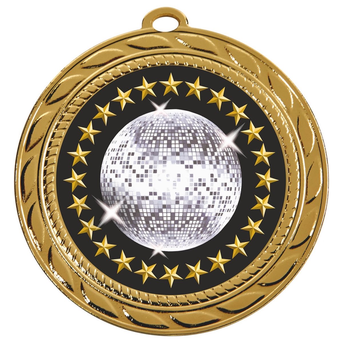 Glitterball Medal 70mm in Gold, Silver & Bronze MD230