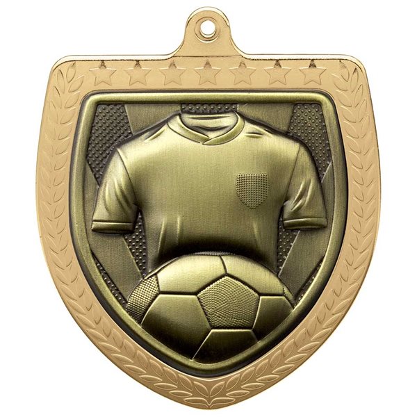Football 75mm Cobra Shield Medal in Gold, Silver & Bronze MM24206