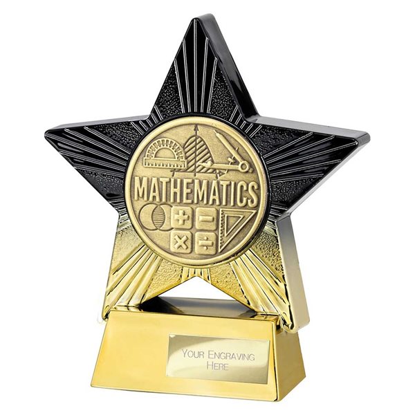 Maths Superstar Gold & Black Trophy PA25172