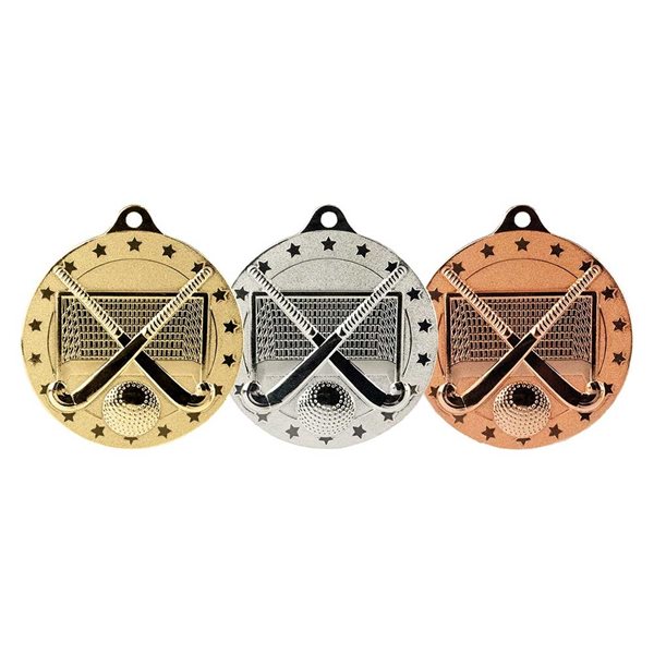 Cascade 50mm Hockey Medal in Gold, Silver and Bronze MM26178