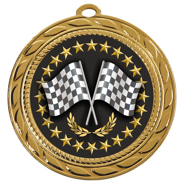 Motorsport Medal 70mm in Gold, Silver & Bronze MD226